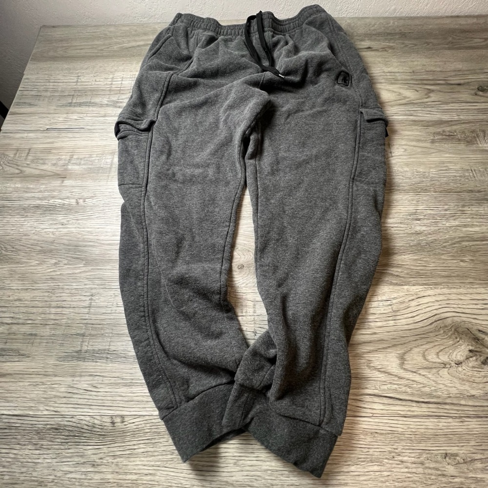 AND1 Cargo Joggers‎ Mens XL Gray Fleece Sweatpants Athletic Lounge Pants Pockets
